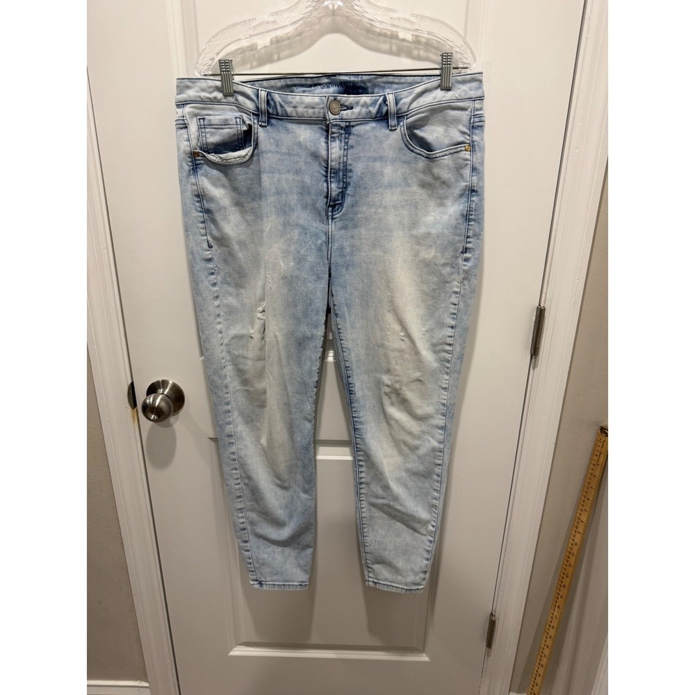 Lane Bryant Womens Skinny Jeans Distressed Light Wash 18S